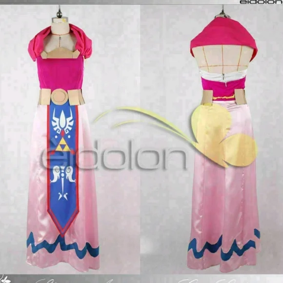 The Legend of Zelda Skyward Sword Princess Zelda Cosplay Costume Dress